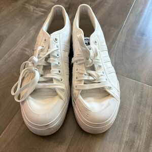 adidas Men White Low-Top Canvas Sneakers
